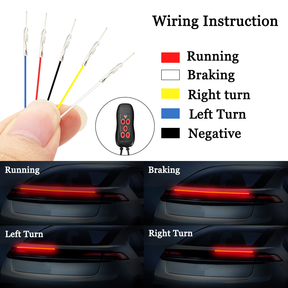 Universal Led Trunk Spoiler Light- Brake Tail & Turn Signal Strip