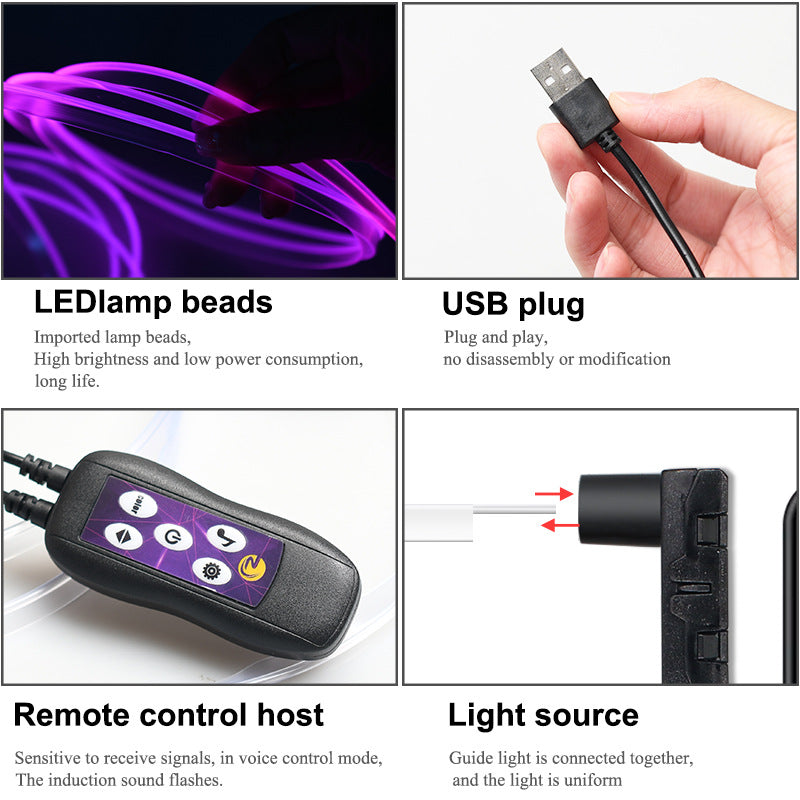 Car LED Atmosphere Light USB – Color Changing Interior Ambient Lamp