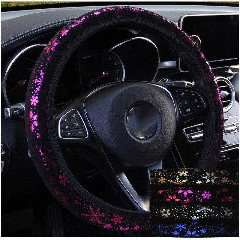 Snowflake Steering Wheel Cover – Soft Anti-Slip Grip, Universal Fit