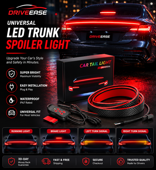 Universal Led Trunk Spoiler Light- Brake Tail & Turn Signal Strip