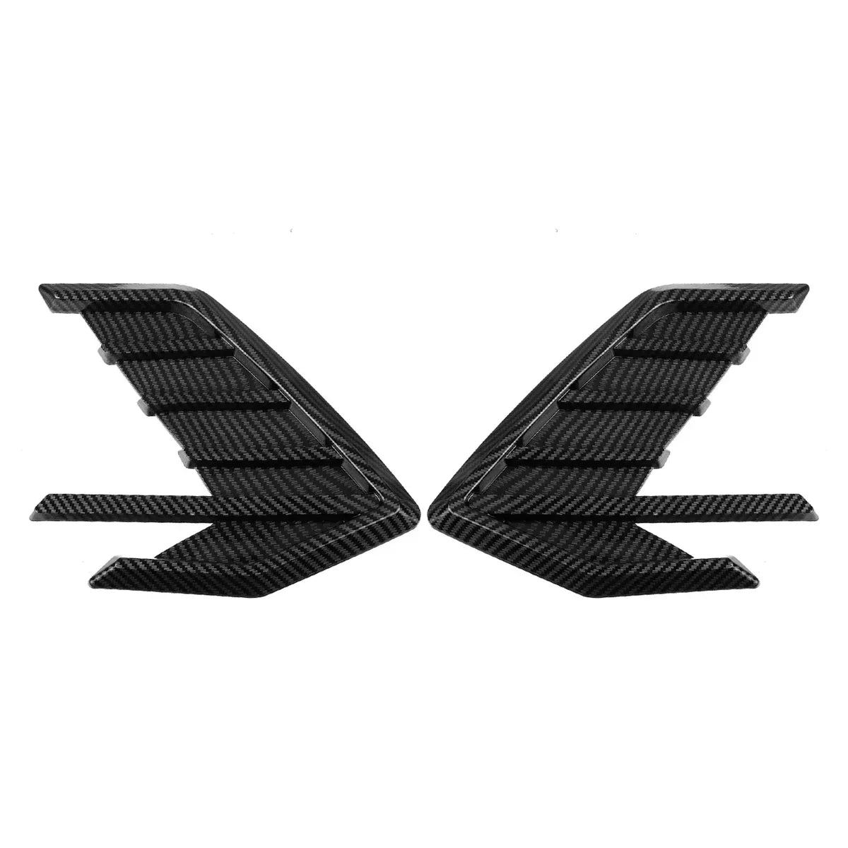 Universal Car Side Fender Vent Trim Sticker – Decorative Air Flow Side Vent Cover for Audi A3 A4 A5 A6 A7 S3 S4 (Gloss Black/Carbon Fiber Look)