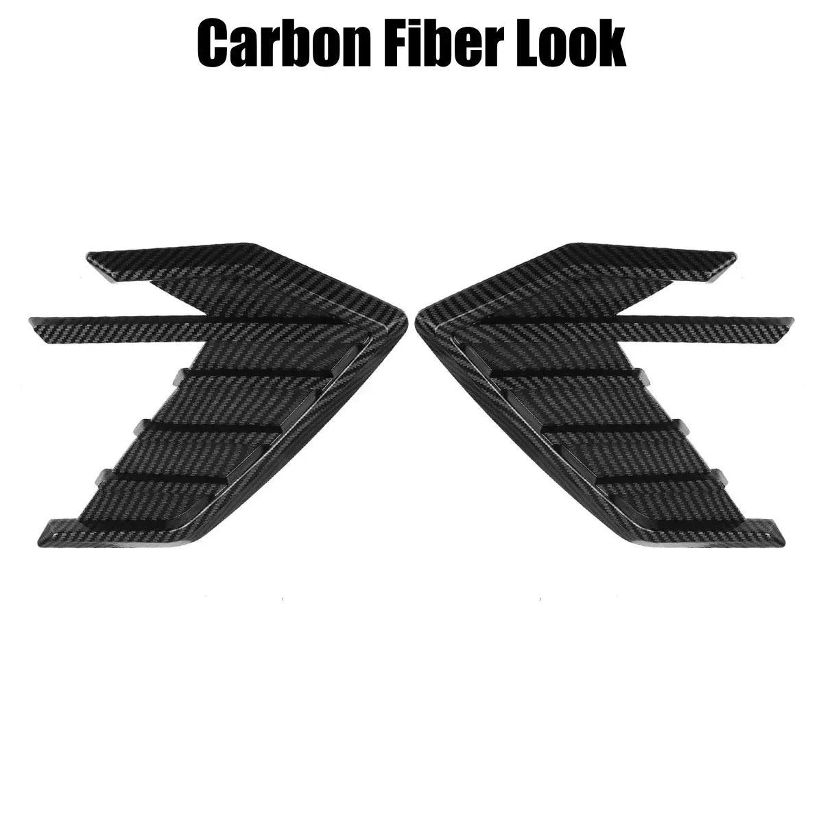 Universal Car Side Fender Vent Trim Sticker – Decorative Air Flow Side Vent Cover for Audi A3 A4 A5 A6 A7 S3 S4 (Gloss Black/Carbon Fiber Look)