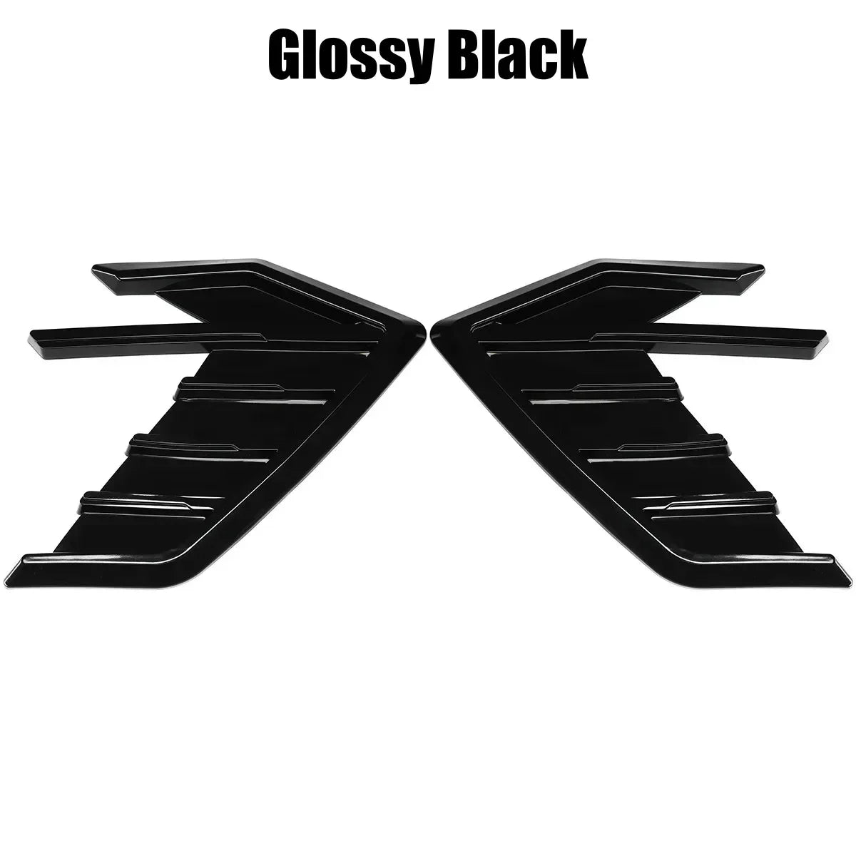 Universal Car Side Fender Vent Trim Sticker – Decorative Air Flow Side Vent Cover for Audi A3 A4 A5 A6 A7 S3 S4 (Gloss Black/Carbon Fiber Look)