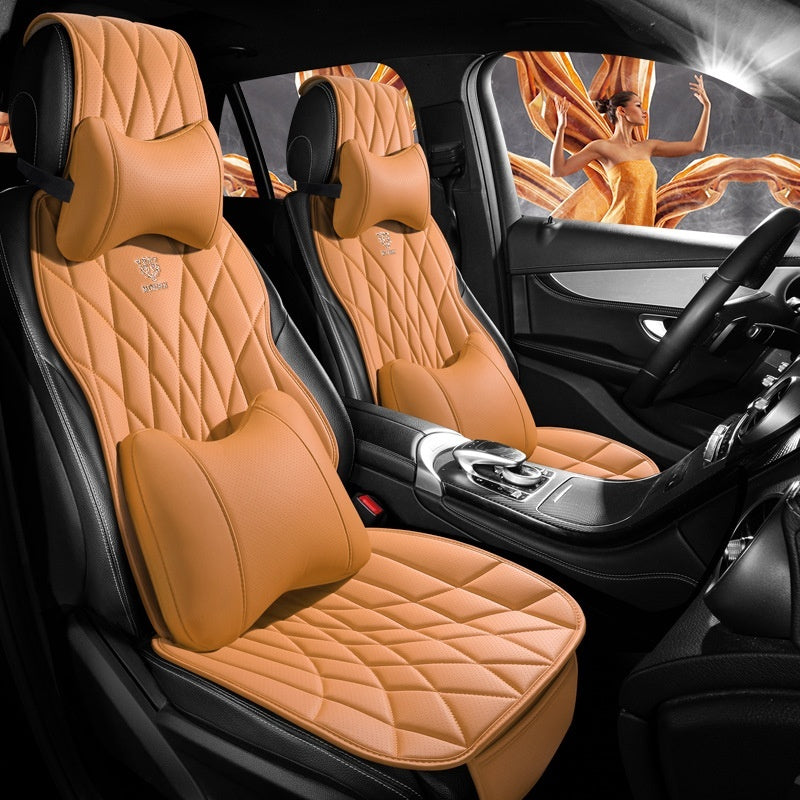 Universal leather Car Seat Cover Premium Semi-Enclosed 5-seat protection