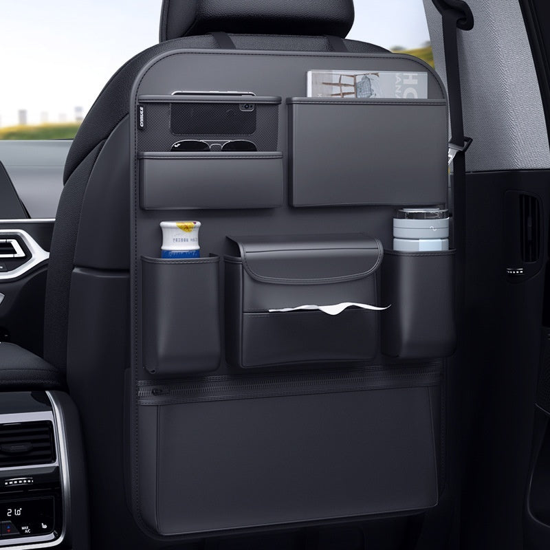 Leather Car Seat Back Organizer – Hanging Storage Bag